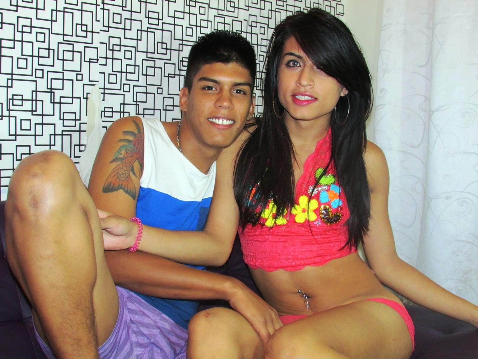 Transsexual couple having good time image